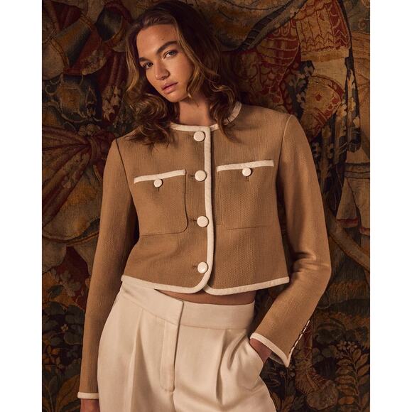 VERONICA BEARD Beale Cotton-Blend Tweed Jacket Size 8 - Picture 5 of 15